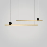 minimalist line strip pendant lamps for kitchen coffee table hanging lamp restaurant office ceiling chandelier indoor lighting