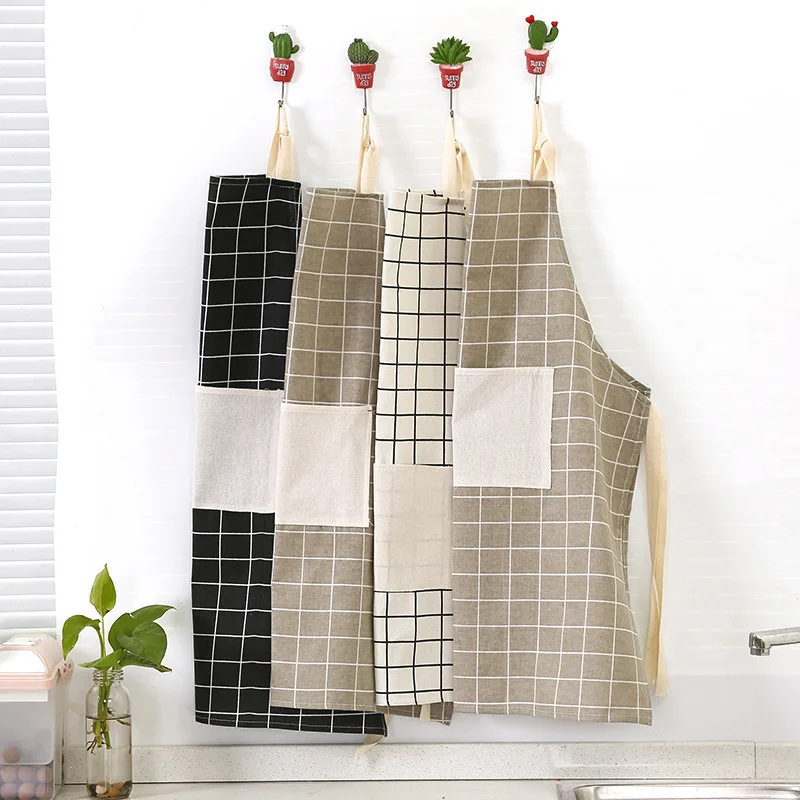 

Nordic Style Cotton Fabrics Apron Oil Cleaning Apron Kitchen Home Half-Length Apron