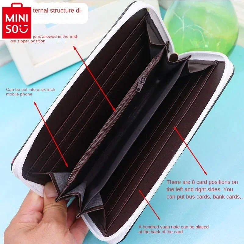 Длинный кошелек MINISO Disney с мультяшной строчкой студенческий многофункциональный