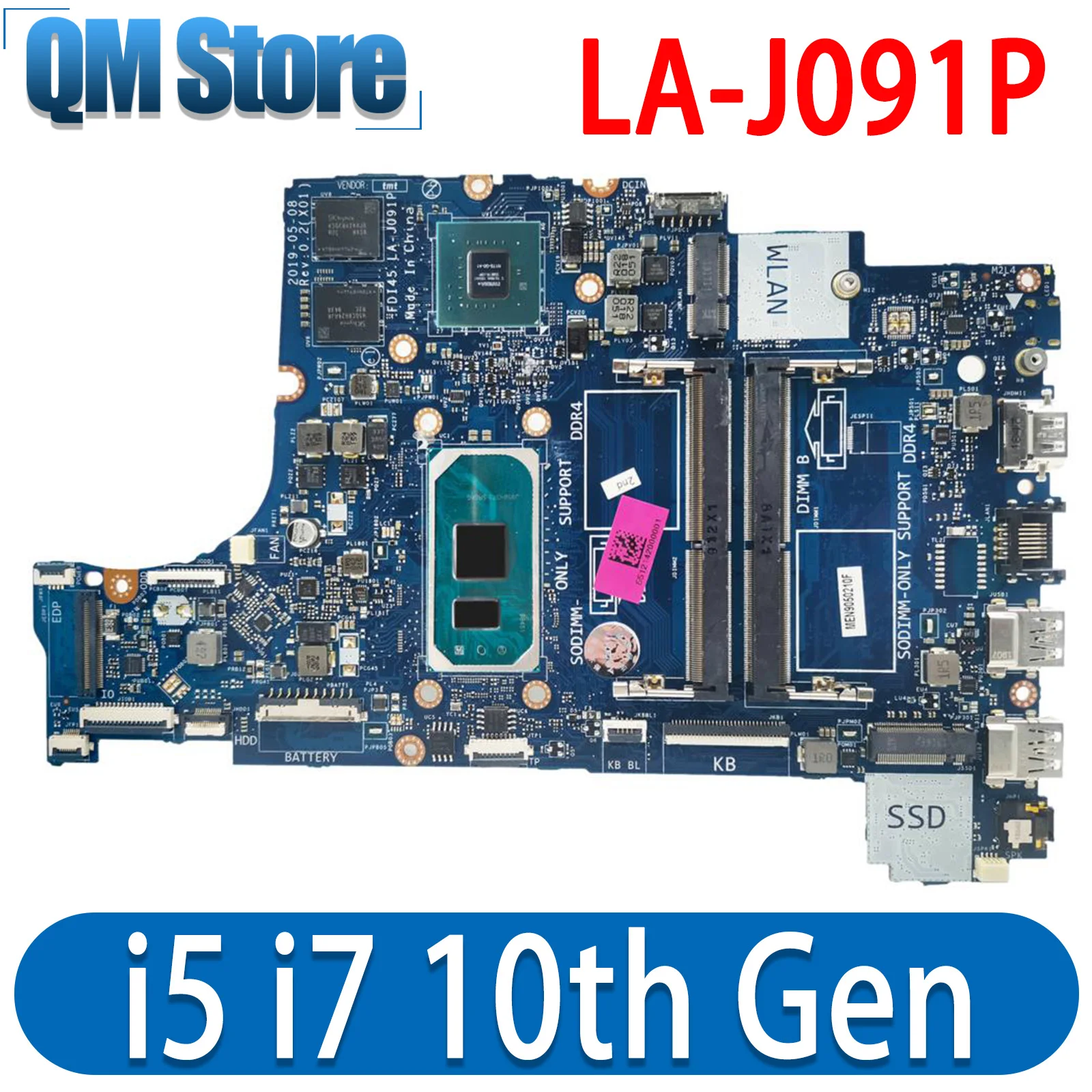 

CN-035VMP 035VMP для DELL 3493 3593 5493 5593 Материнская плата ноутбука FDI45 LA-J091P MB с LA-J092P 230 GPU 100% протестирована