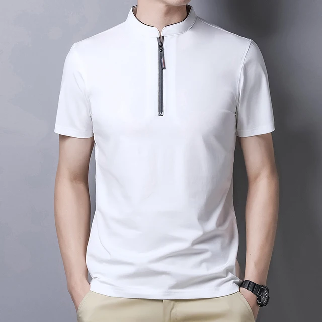 

2022 new summer men's short-sleeved shirt ice silk fabric solid color work shirt slim fit