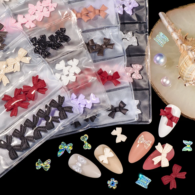 

30/48/56/60 Pcs 3D Resin Bowknots Nail Art Decorations Bow Ornaments Charm Jewelry DIY UV Gel Design Manicure Accessories