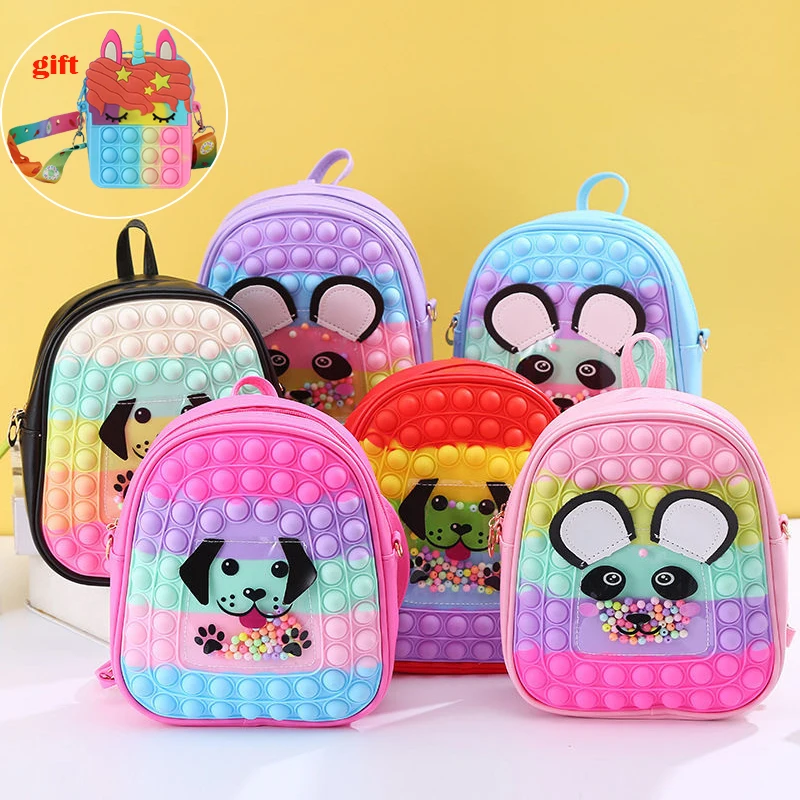 

Backpack Purse Bubble Toys Ppo Backpack Its Hot Push Adult Relief Toy Squishy Anti-Stress Schoolbag Birthday Gift