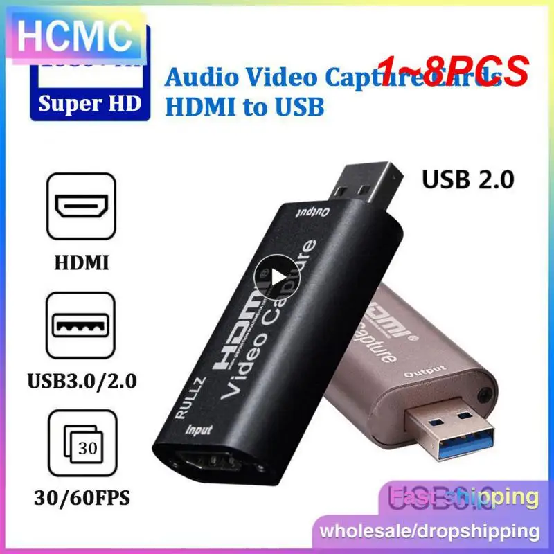 

1 ~ 8 шт., HDMI-совместимая плата захвата видео, плата захвата потокового видео, USB 3,0 1080P карта захвата, рекордер, коробка для игр, DVD