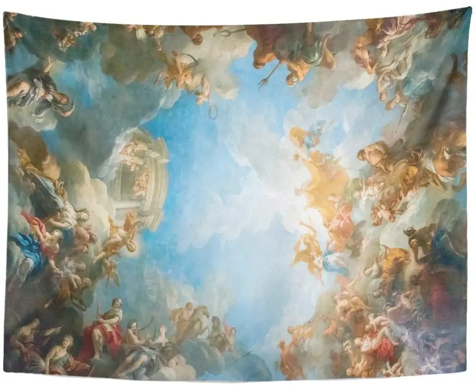 

Wall Tapestry Decor Versailles Paris France April 18 Ceiling Painting in Hercules Room of the Royal Chateau on at Palace Near