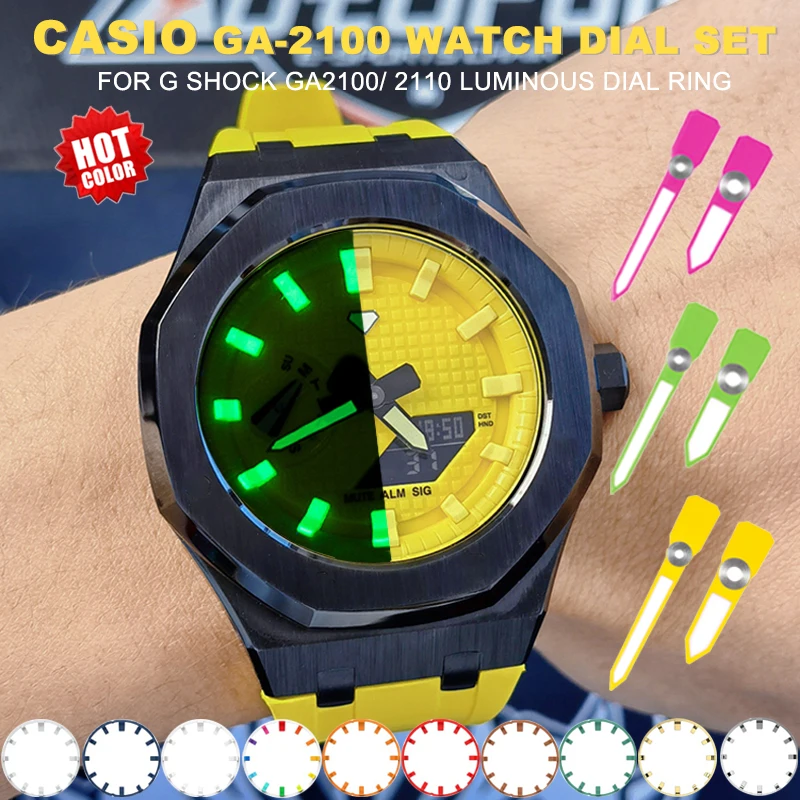 

Циферблат часов Casioak для G shock GA2100 GA 2110, модифицированное кольцо для шкалы, «сделай сам», кольцо для часов, индекс изменения, циферблат, аксесс...