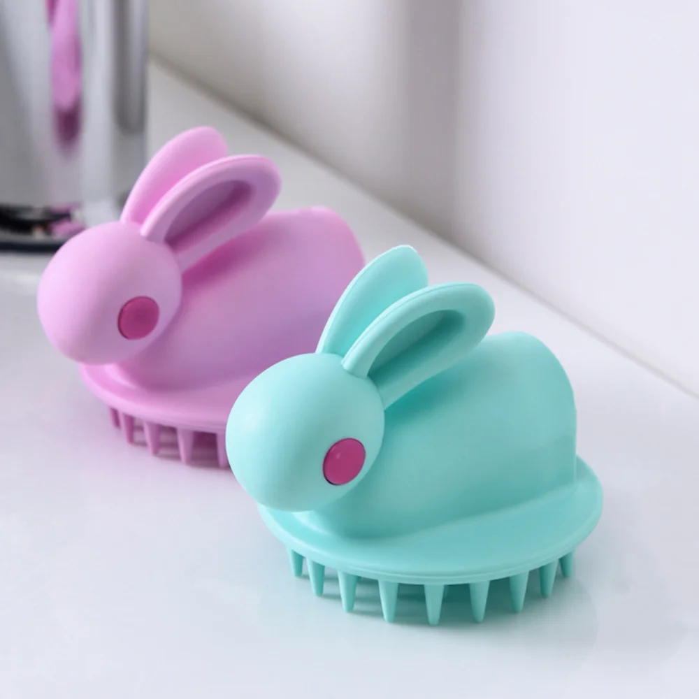 Массажная щетка для мытья шампуня в форме кролика