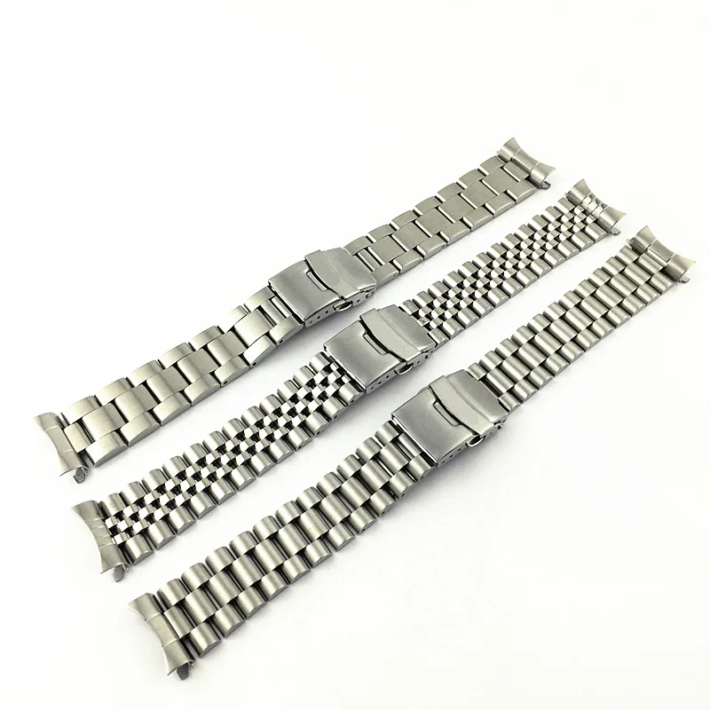 

20 22mm Watches Accessories 316L Stainless Steel Bracelet for Seiko 5 SRPD63K1 Skx007 009 Strap Men Silver WatchBand Safe Buckle