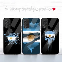 argentina flag phone case tempered glass for samsung s20 s21 s22 s30 pro ultra plus s7edge s8 s9 s10e plus funda cover
