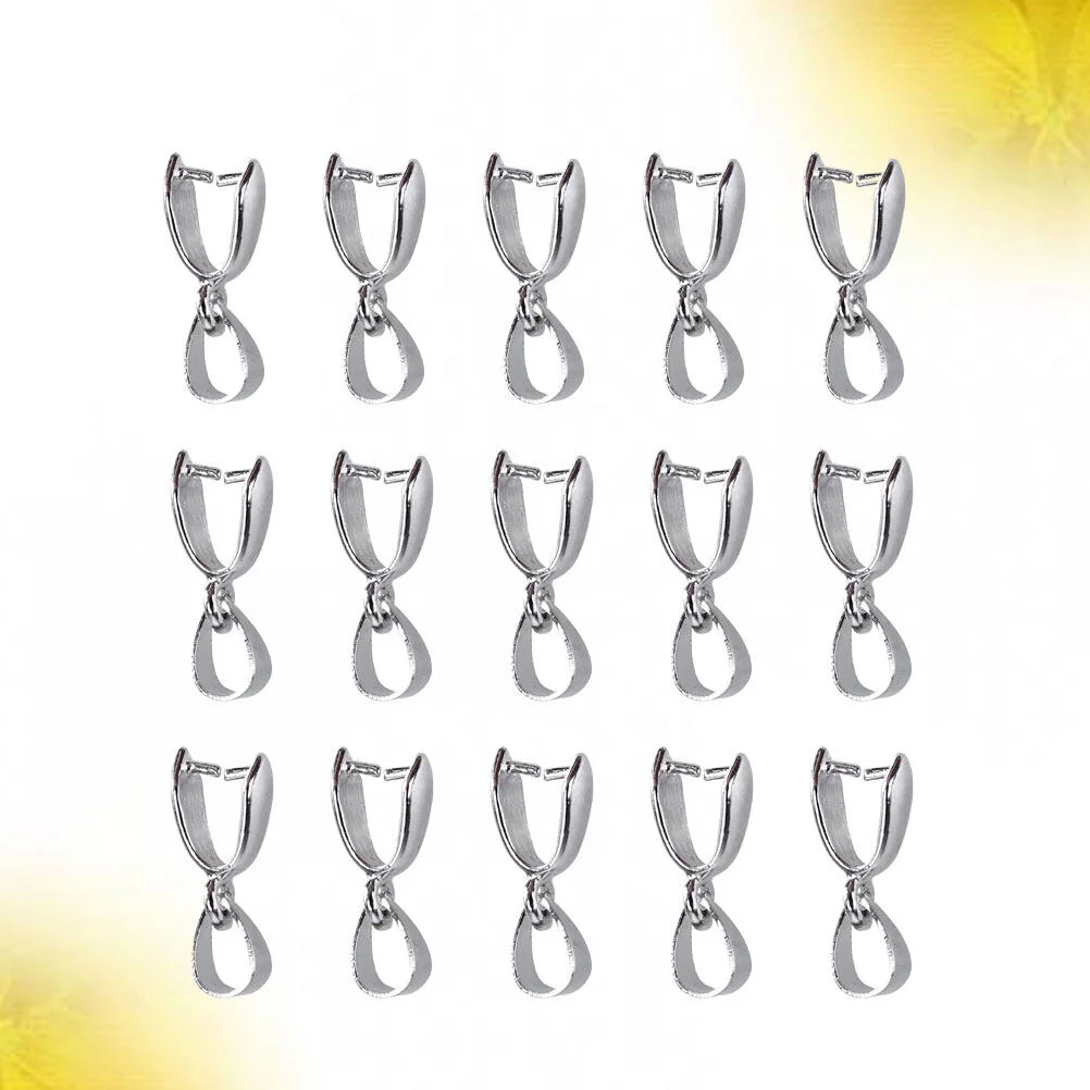 50pcs Metal Pinch Clip Bail Bead Pendant Connector Jewelry Bracelet Findings Accessories ( White )