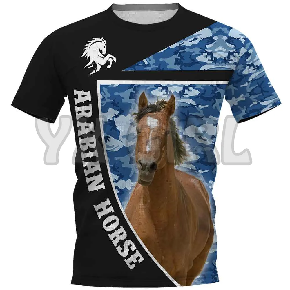 

2022 Summer Arabian Horse 3D All Over Printed T Shirts Funny Dog Tee Tops shirts Unisex