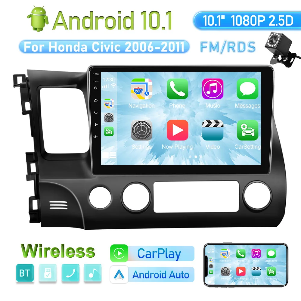 

It Is Applicable To Honda Civic 06-11 Large Screen Car Mounted Carplay Android Navigator Reversing Camera All-in-one Machine
