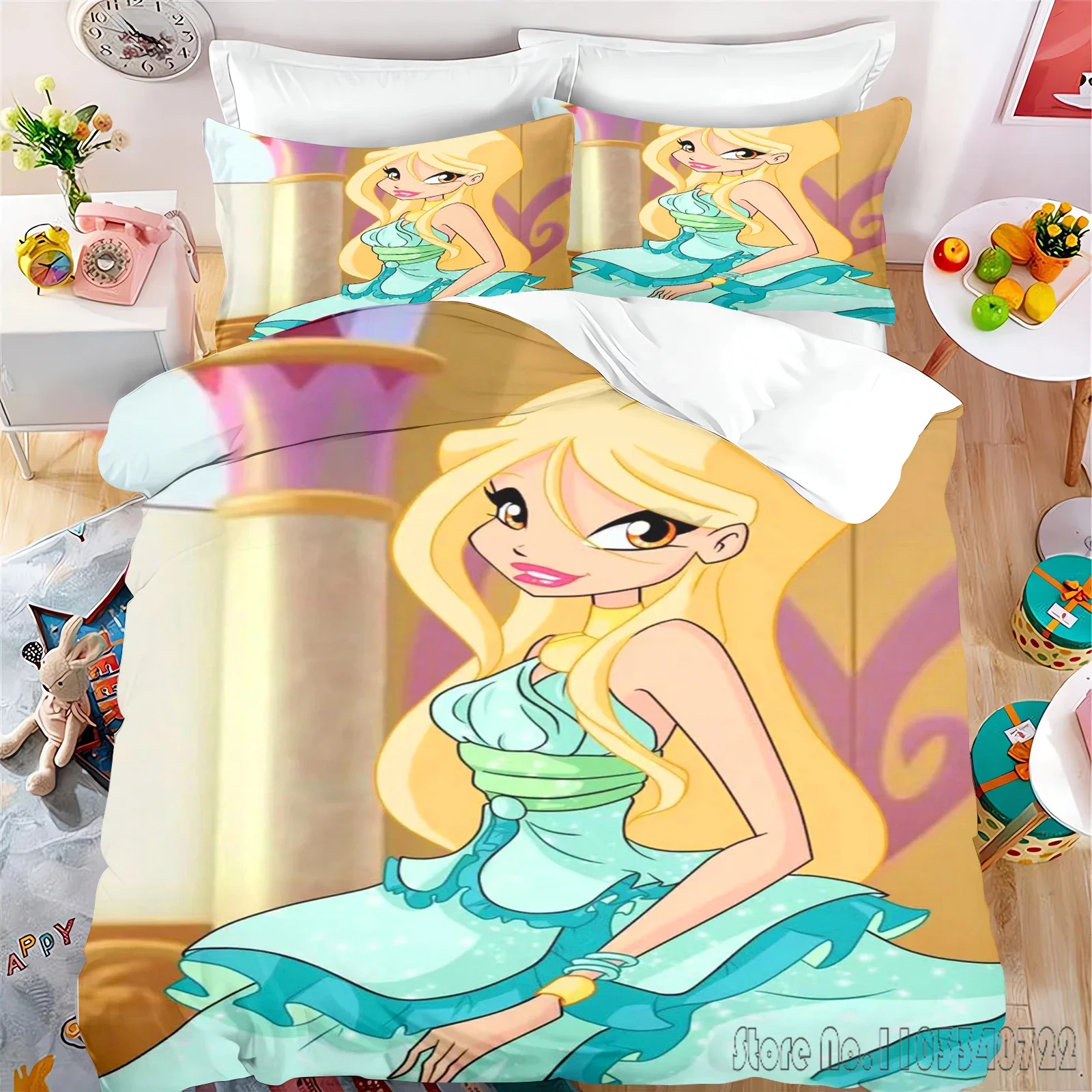 Winx Club 3 шт. одеяло Love детский пододеяльник комплект HD постельное белье для детей