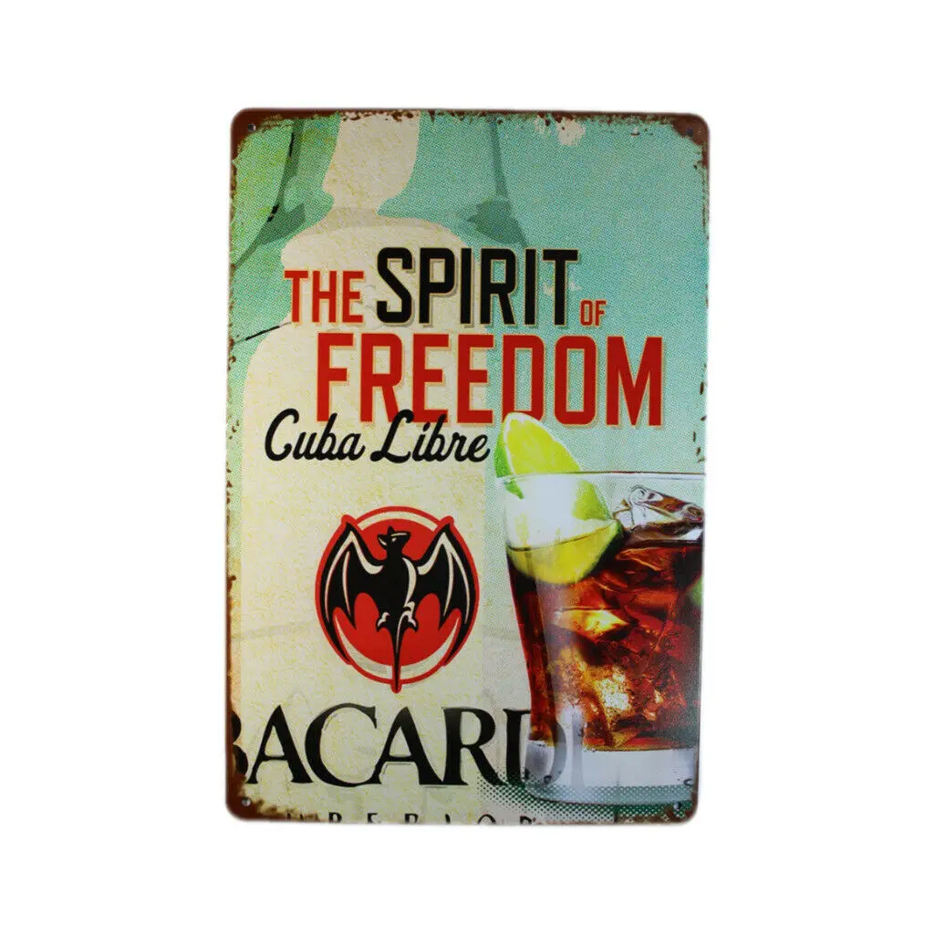 Оловянные плакаты Bacardi для виски винтажные тарелки металлические знаки дома бара