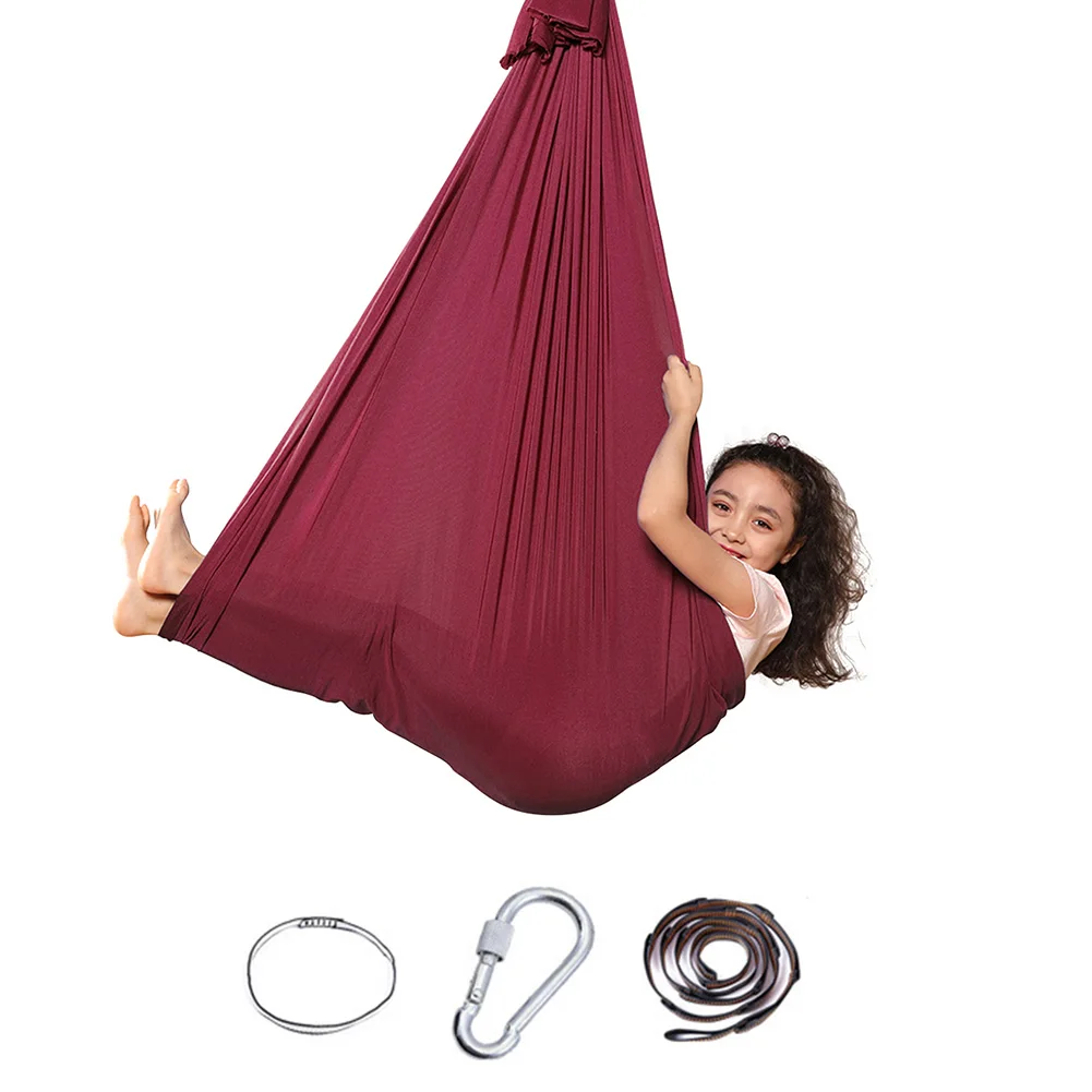 

Children Soft Elastic Swing Hammock Durable Outdoor Indoor Aerial Yoga Sensory Cuddle Seat Swing for Kids Autism ADHD ADD