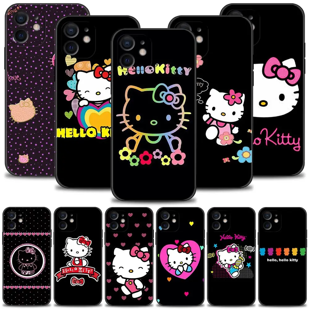

Phone Case For Apple iPhone 13 12 11 Pro Max Mini XS XR X 7 8 6 6S Plus 5 5S SE Bumper Hello Kitty Multiple Colors Black Style