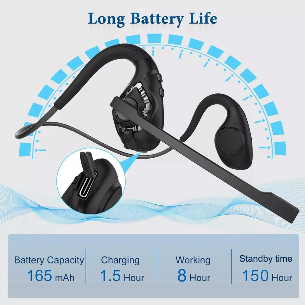 Беспроводные Bluetooth 5.2 гарнитура с микрофоном