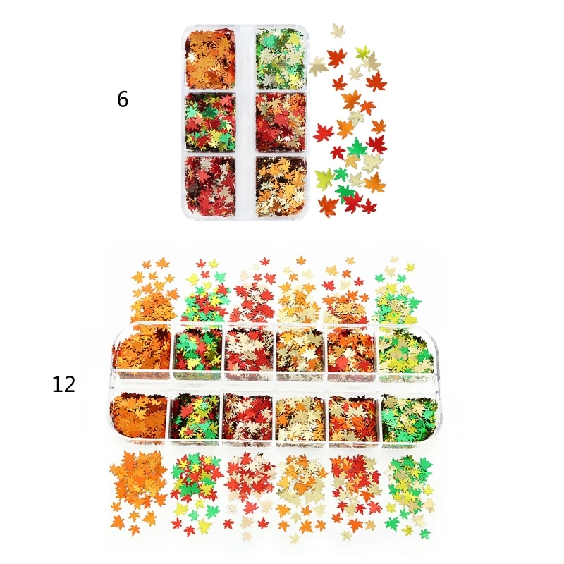 

Autumn Maple Leaf Shape Glitter Nail Art Sequins Fall Leaves Flakes
