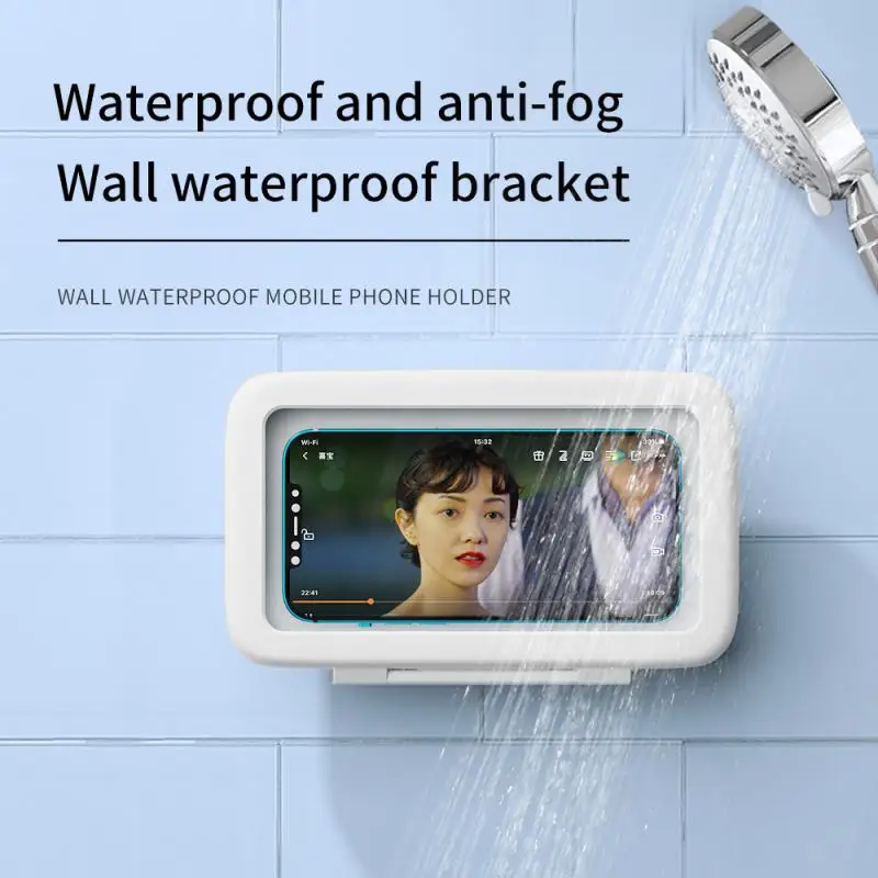 

Shower Phone Holder Self Adhesive Holder 360° Free Rotation Phone Stand Home Wall Waterproof Wall Mounted Phone Case