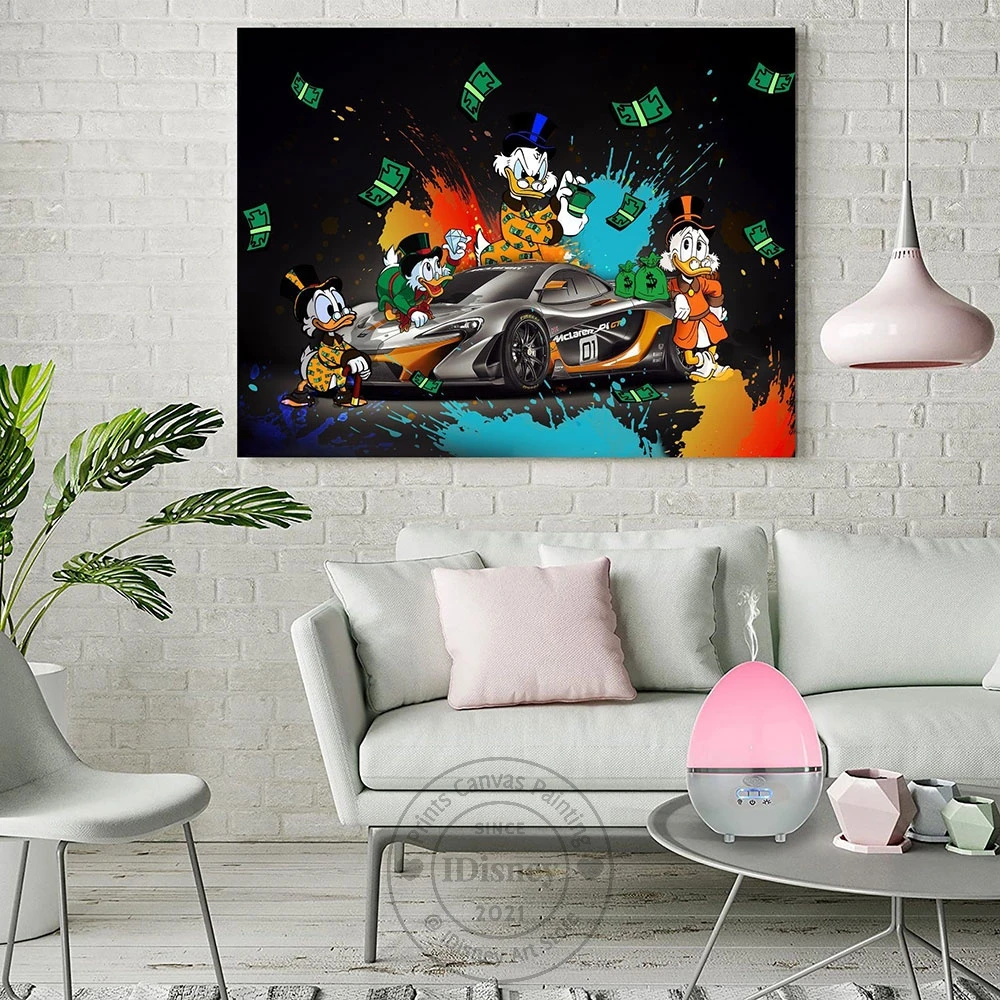 Картина из мультфильма Дональд Дак для гостиной и детской комнаты