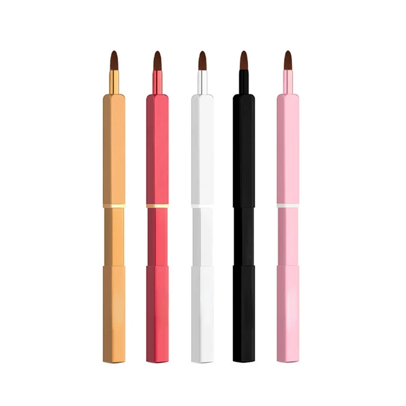 

1pc Portable Mini Lip Brush Beauty Tool Concealer Lipstick Makeup Brush with Cover Telescopic Lip Brush Makeup Brush Tool