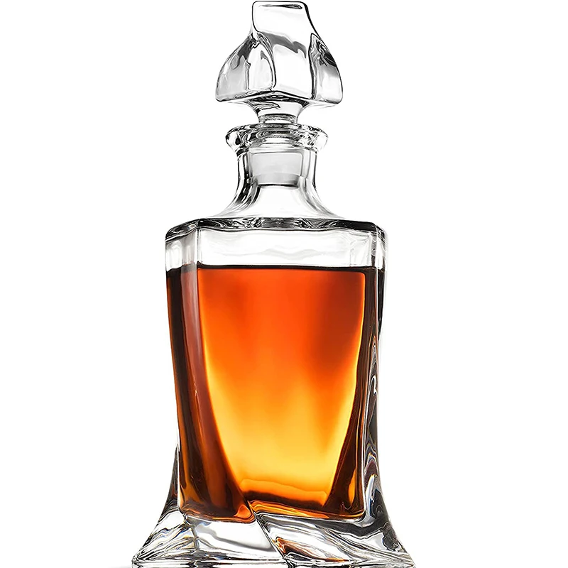 

Hellodream luxury crystal glass whiskey decanter lead-free whiskey liquor for Alcohol Bourbon Scotch 27.05 oz