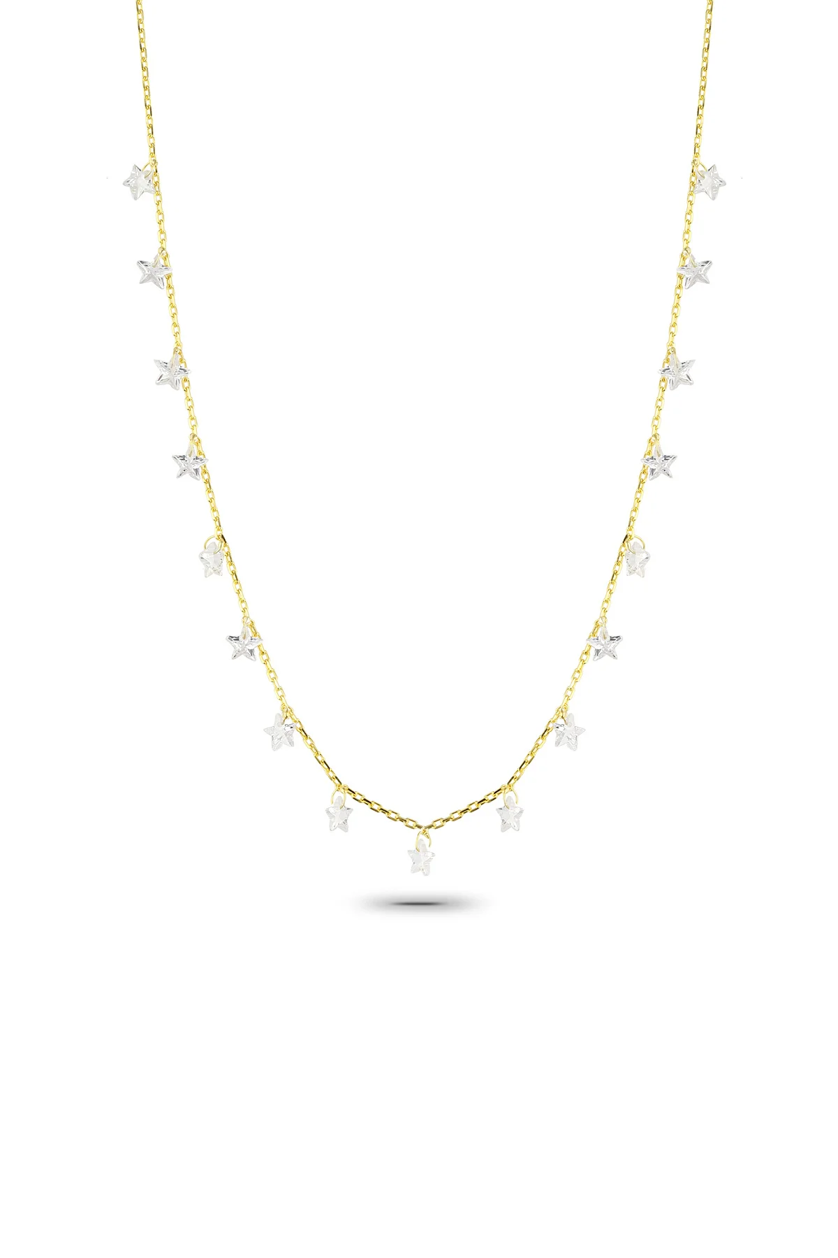 

Серебряное ожерелье с кулоном и позолоченной звездой из циркония