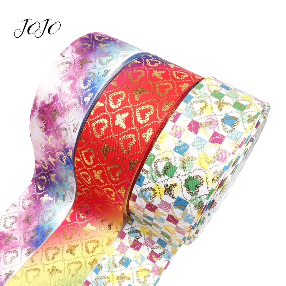 

JOJO BOWS 75mm 2y Grosgrain Ribbon Gradient Butterfly Webbing For Sewing Holiday Home Party Decoration DIY Hair Bow Materials