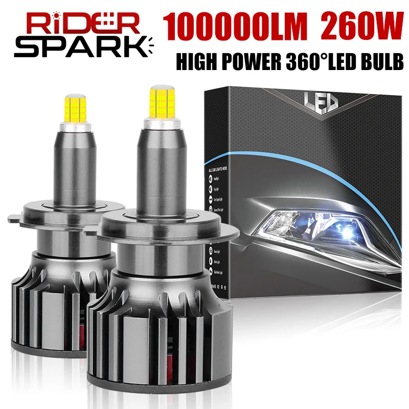 Лампы для автомобильных фар, H7 светодиодный Canbus 360 H4 H1 260 лм 9012 Вт HB3 HB4 9005 Turbo Bi светодиодный, линзы проектора H11 6000, лампы для автомобильных противотуманных фар K
