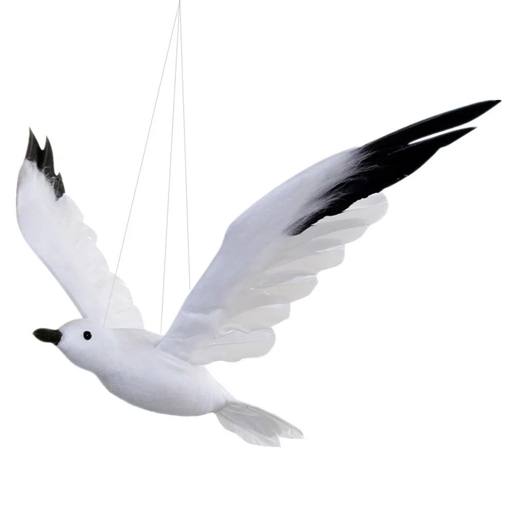 

Seagull Wall Flying Decor Bird Hanging Ornament Seagulls Artificial Figurine Sculpture Dove White Beach Ornaments Statue