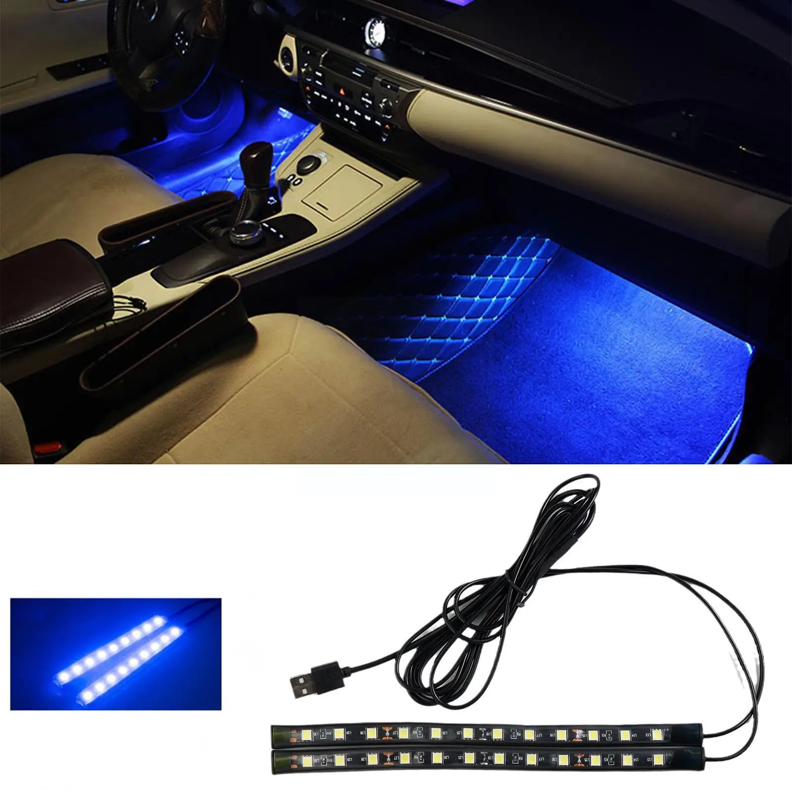 

Usb Foot Pad Decor Atmosphere Light Neon Strips Tuto Decorative Wholesale Colorful Light Lamps Strips Car Interior I8v4
