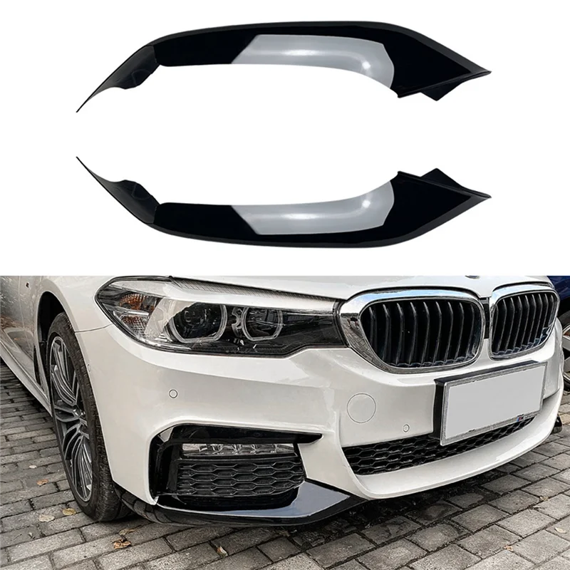 

MP Style Bright Black Front Bumper Splitter Spoiler Lip Canards for BMW- 5 Series G30 G31 M Sport 525I 530I 2018-2020