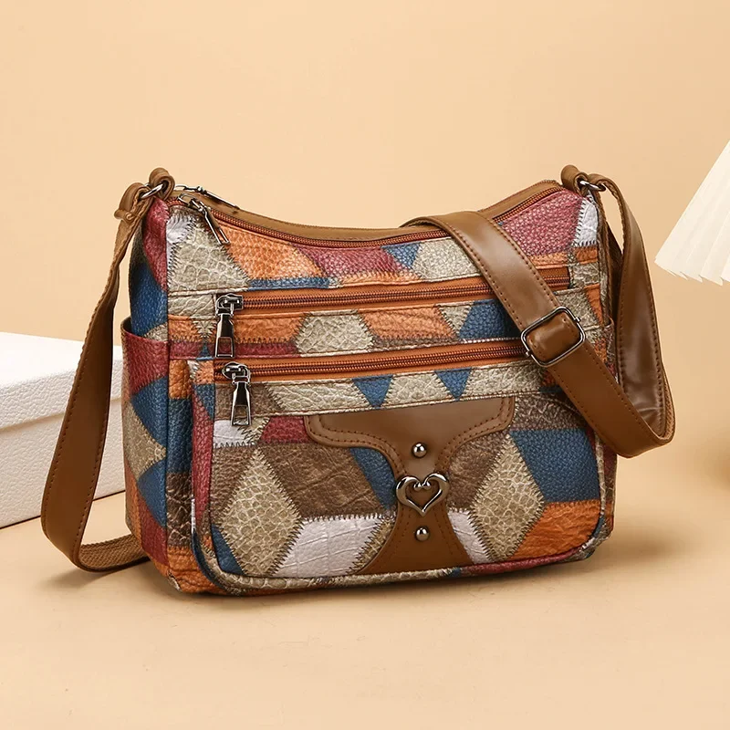 Стильная и простая рабочая сумка-мессенджер большой вместимости с многослойными