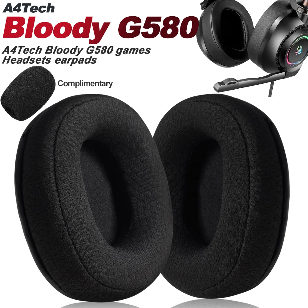 Фото Подушечки для наушников для A4Tech Bloody G580 G600i, сменные подушечки для наушников, мягкие тканевые чехлы с эффектом памяти, губка №1