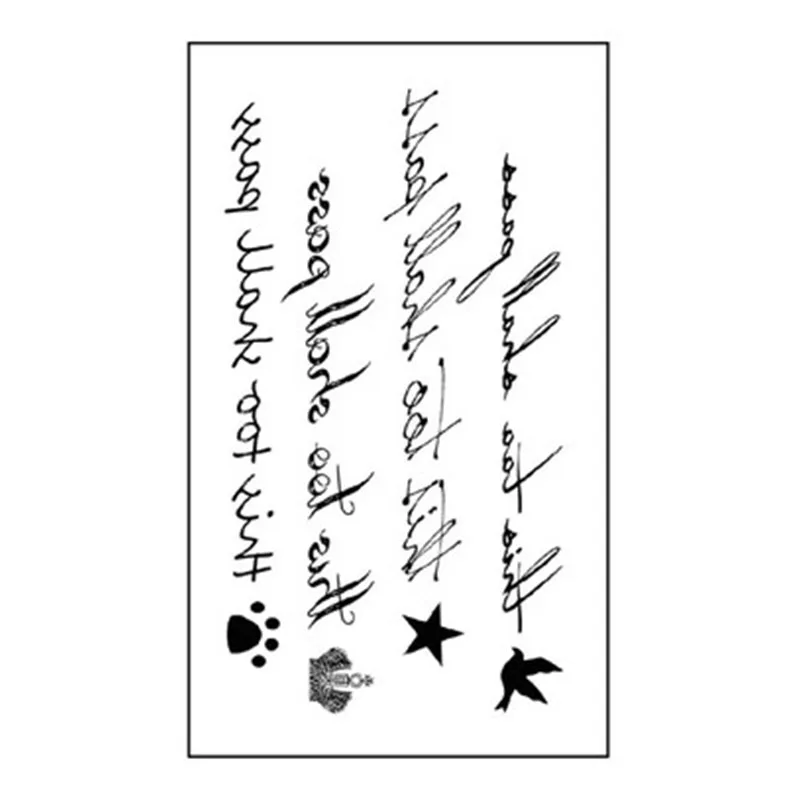 

Temporary Waterproof Tattoo Bird Star Letter Black Small Pattern Body Art Decoration Fake Tattoo Kids Adult Stickers