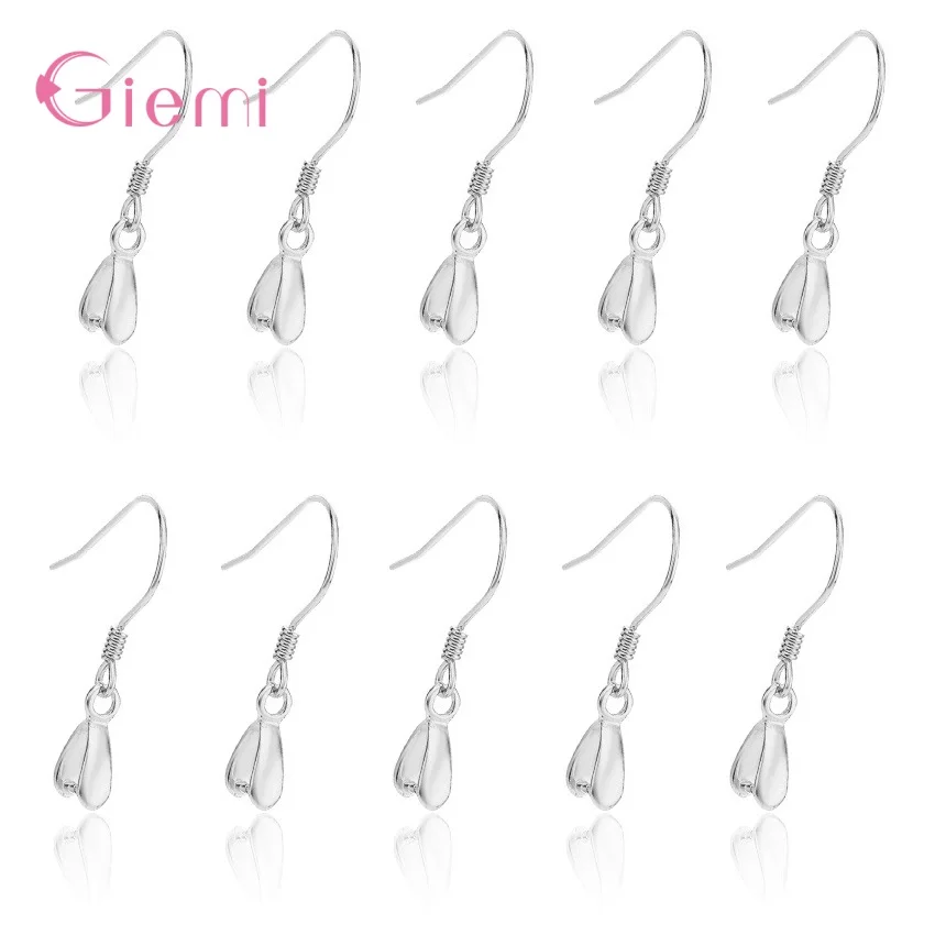 

50 Pcs/Lot 925 Sterling Silver Earring Hooks Bluk Items Wholesale Jewelry Making Supplies