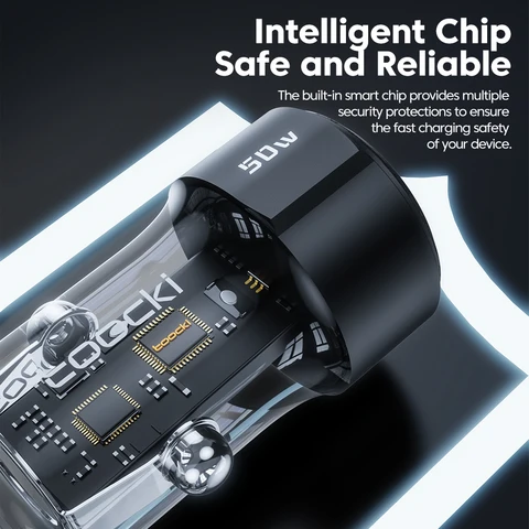 Автомобильное зарядное устройство Toocki, 50 Вт, с двумя портами USB Type C