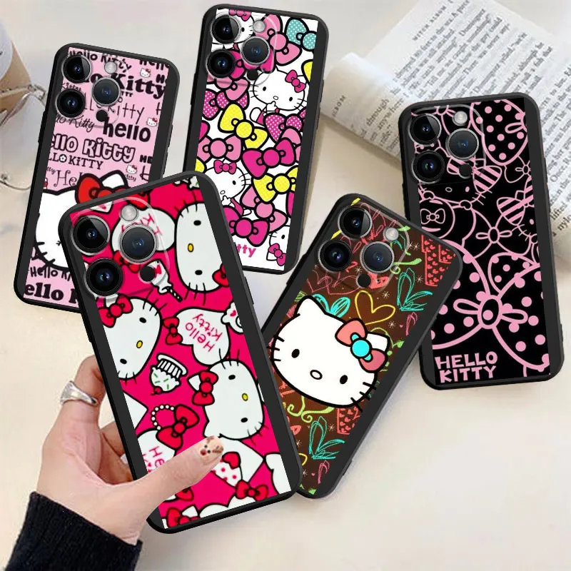 

Soft Silicone Cover Phone Case For iPhone 14 13 12 11 Pro Max 6 6S 7 8 Plus X XS XR 12 13 Mini Shell Lovely Hello Kitty