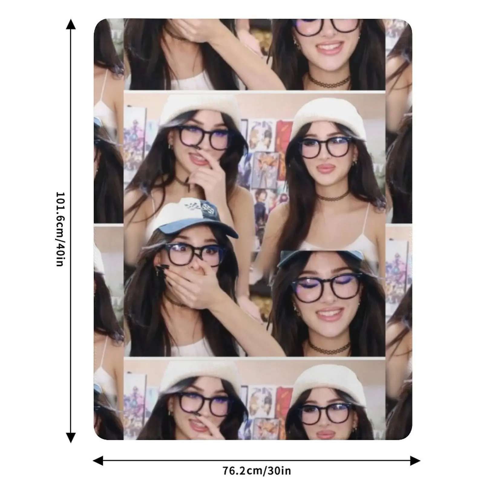 Одеяло-плед Sssniperwolf с рисунком колажа, дышащее, легкое, для взрослых и детей (art.: 3920da77b7434) - 3920da77b7434