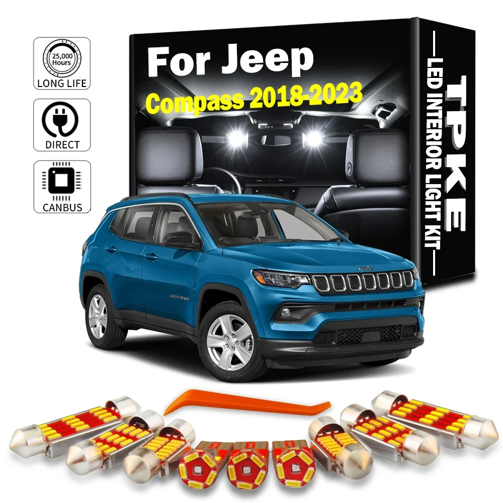 Tpke 14-комплект Светодиодных Купольных Светильников Для Jeep Compass 2018-2022 Набор Ламп