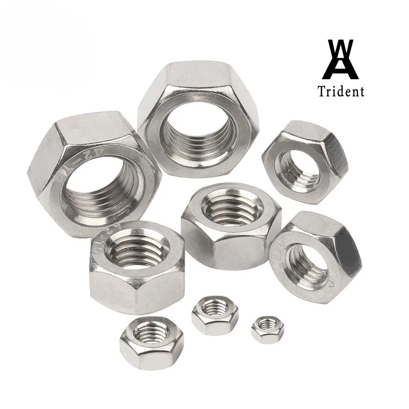 304 шестигранные гайки из нержавеющей стали M2.5 M3 M4 M5 M6 M8 M10 M12 M14 M16 характеристики