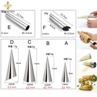 6pcs conical tube cone roll moulds spiral croissants tubes molds cream horn mould pastry mold cookie dessert kitchen baking tool