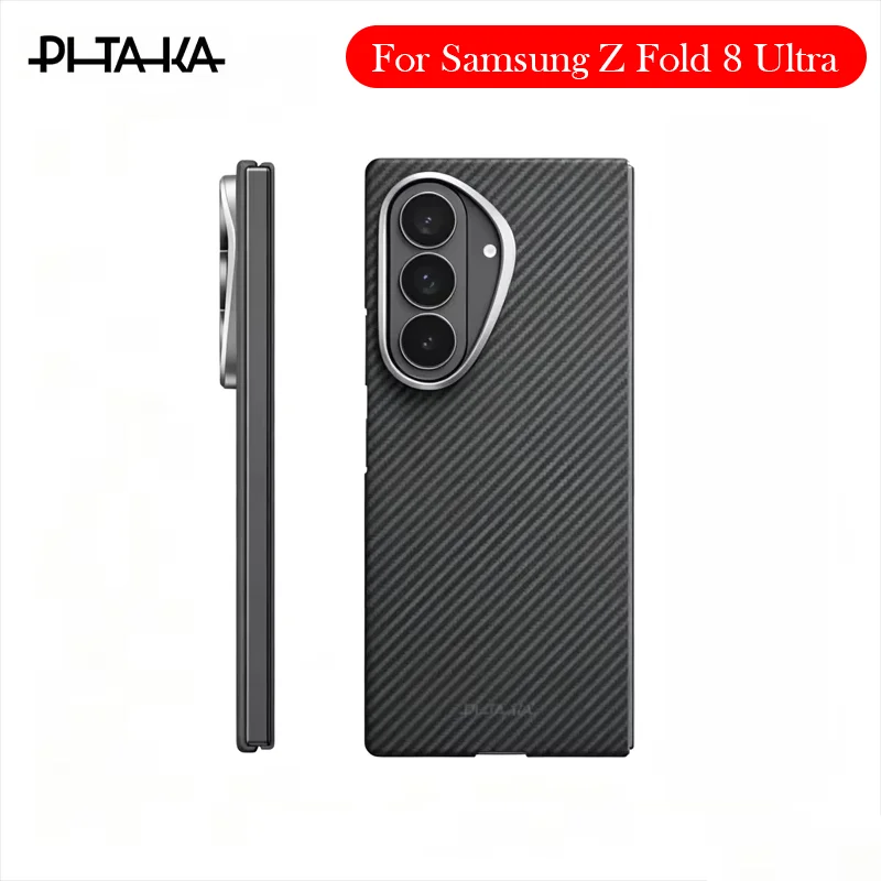 Фото Чехол Pitaka из углеродного волокна для Samsung Z Fold 8 Ultra, кевларовый чехол с поддержкой беспроводной зарядки для SAMSUNG Z FOLD 8 ULTRA №1