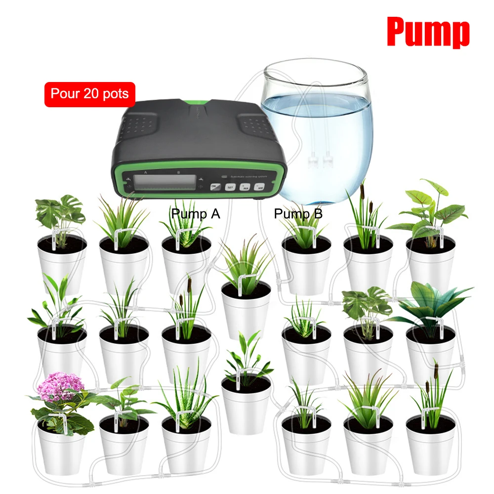 Automatic Electronic Watering Timer Garden Plant Water Timer Home Garden Irrigation Timer Controller System Dual Pump
