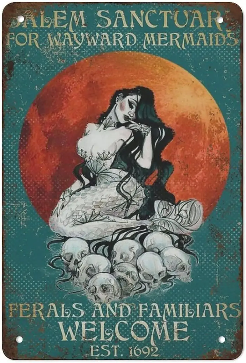 Mermd tn Sgn - Slem Snctury для Wywrd Mermds Ferls nd Fmlrs Добро пожаловать Retro Sgns Home Decor Gfts мамы Dd Frends Met