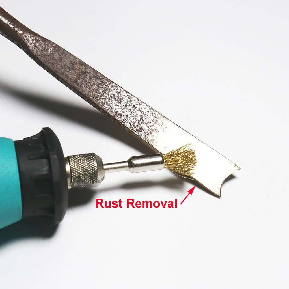 20 шт. 5 мм латунные вращающиеся щетки для полировки карандашей электрической