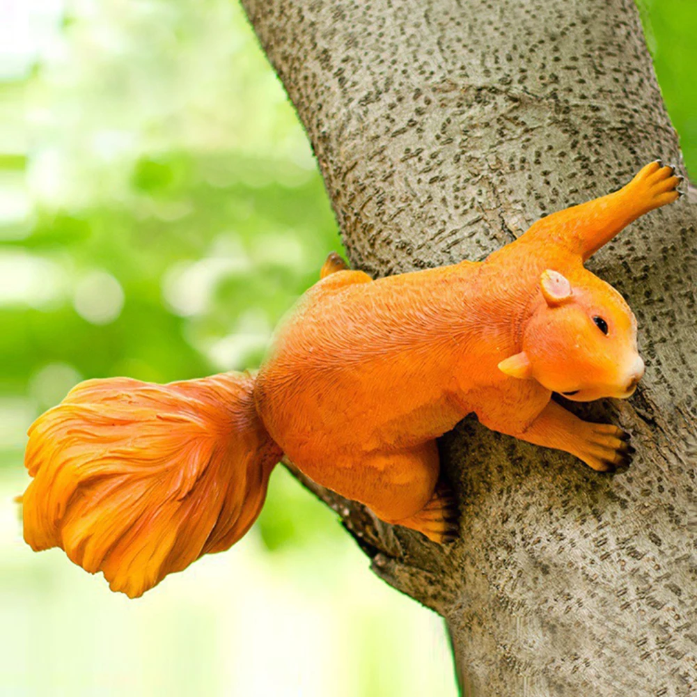 

Resin Simulation Squirrel Statue Landscape Outdoor Courtyard Fairy Garden Simulation Animal Sculpture Holiday Exquisite Gift