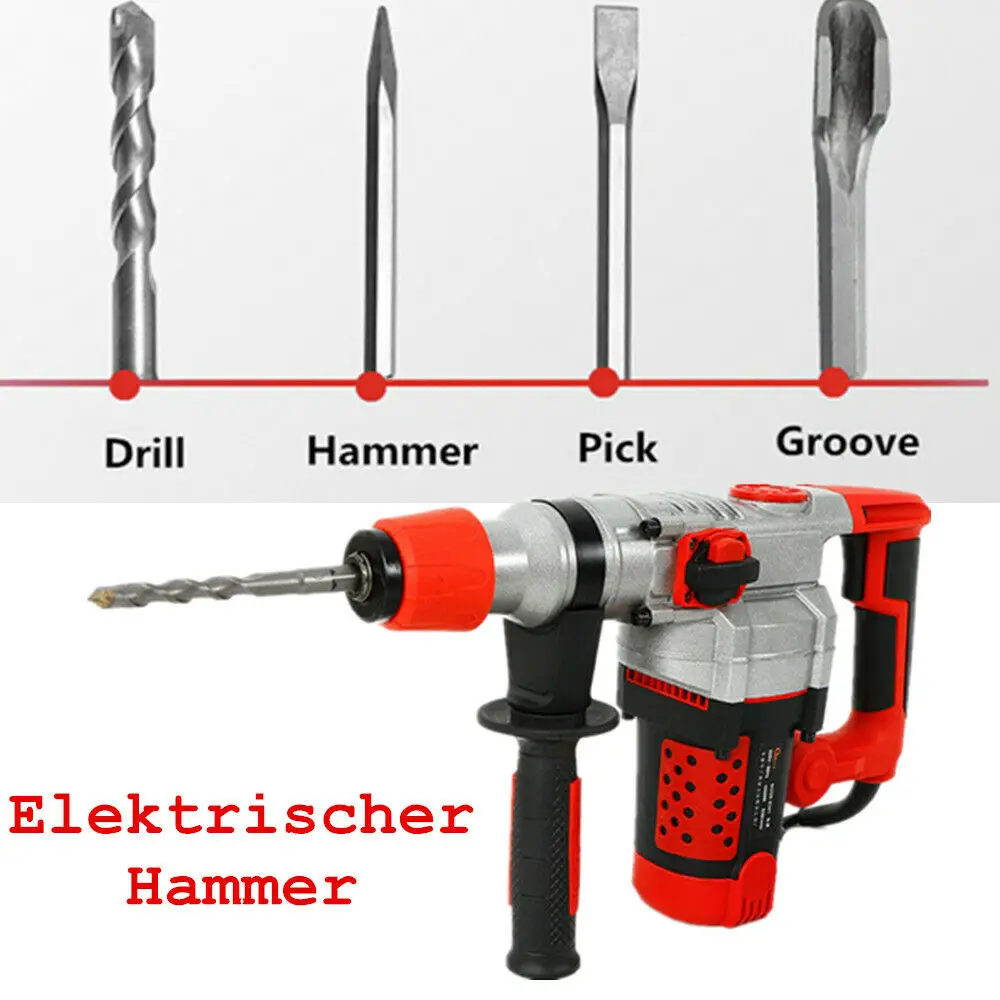 

2200W Rotary Hammer Drill Electric Demolition Hammer Drill Chisel Concrete Breaker Power Driver Electric Concrete Perforator