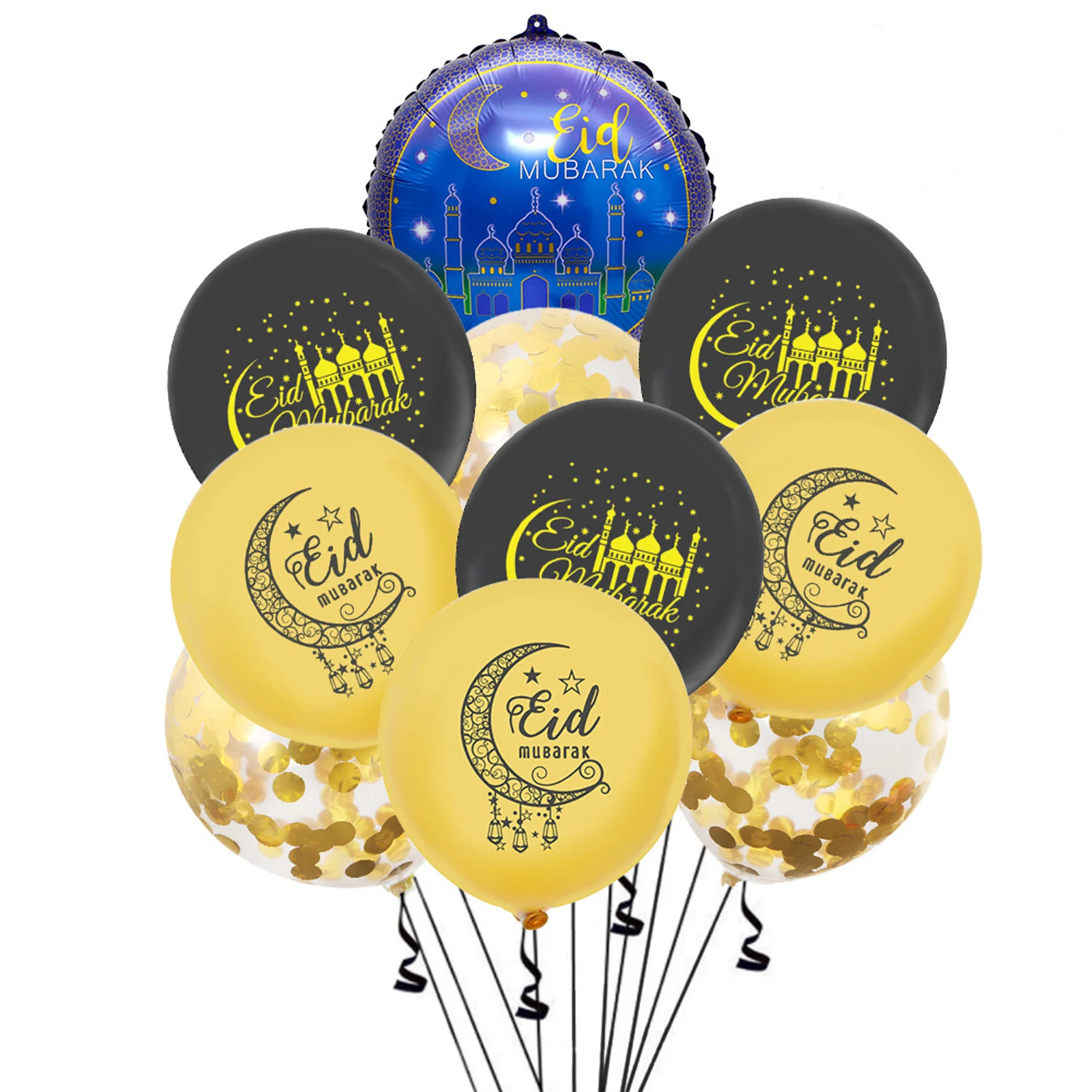 

12/15pcs Eid Mubarak Latex Balloons Islam Muslim Festival Air Globos Ramadan Kareem Party DIY Decoration Ballon Eid al-Fitr 2022