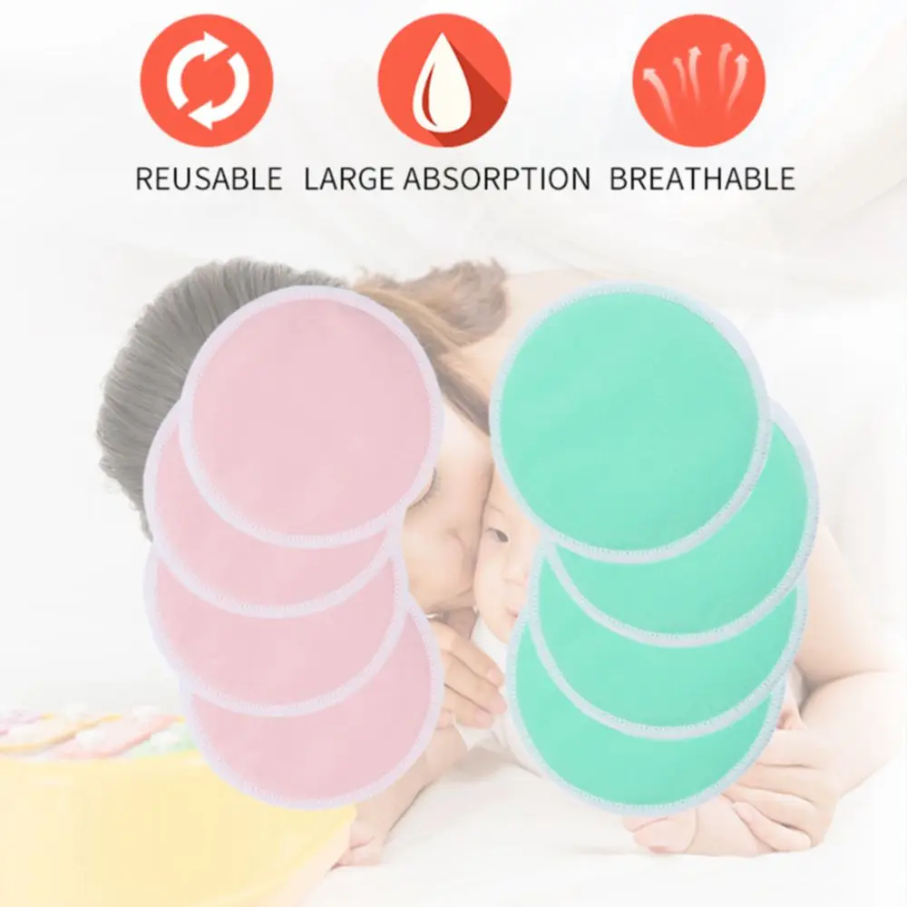 

[Mumsbest]16PCS Super Absorbency Bamboo Nursing Pads Mum Use Waterproof Washable Feeding Pad Reusable Breast Pads